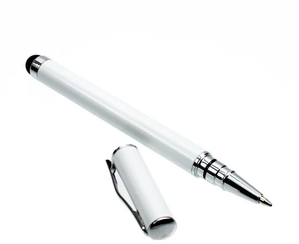 kwmobile Eingabestift 2-in-1 Stylus Pen mit Kugelschreiber für Smartphones und Tablets (1-St) silberfarben