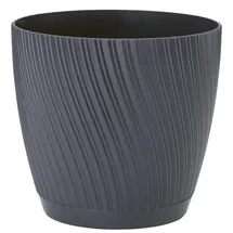 OEM Mika 15 Blumentopf Mit Anthrazitfarbenem Untersetzer, Form-kunststoff