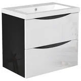 duschspa Waschtisch Waschbecken mit Unterschrank Waschtischunterschrank Smiley, Badmöbel in Breite 50/60/80/90/100 cm schwarz 61 cm x 56 cm x 40 cm