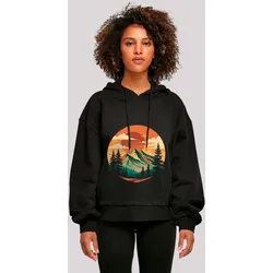 Sweatshirt F4NT4STIC "Sonnenuntergang Berglandschaft", Damen, Gr. XXL, schwarz, Obermaterial: 100% Baumwolle, casual, oversize, Langarm ohne Bündchen, Sweatshirts, Premium Qualität