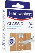 Hansaplast Classic Pflaster, Zuschneidbare Wundversorgung mit starker Klebkraft, 1 Packung = 2 Meter x 6 cm