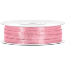Partydeco Satinband hellrosa 3 mm 50 m
