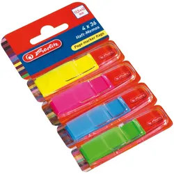 Herlitz Haft-Memos Pagemarker flags 12.5x43 4x36Blatt PET neonfarben sortiert