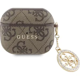GUESS Guess, Hülle für Airpods 3 4G Script mit glitzerndem Charm mit Strassverzierung, Braun - Braun