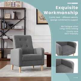 Woltu Ohrensessel grau 1-St 70 x 100 x 80 cm modern