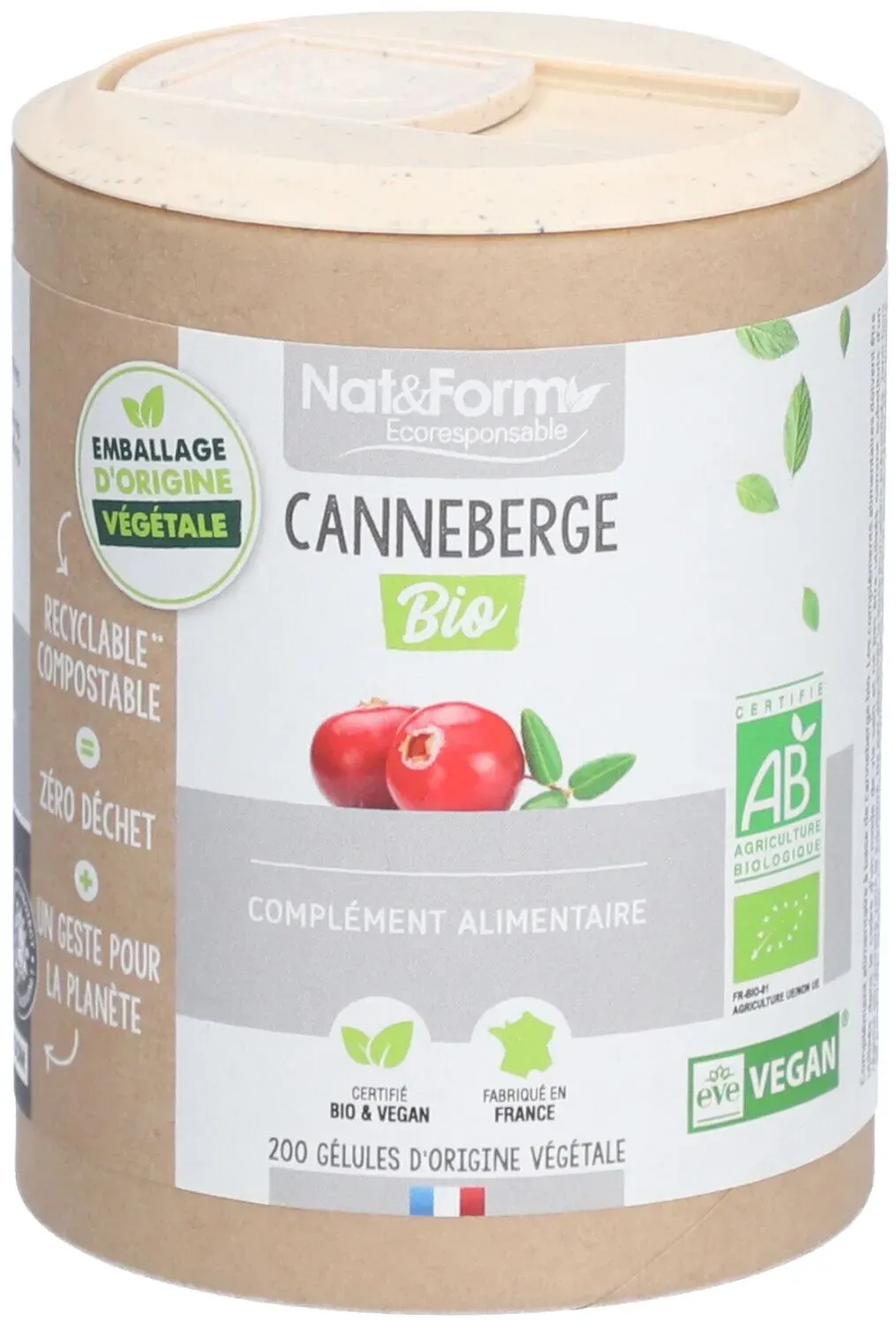 Nat&Form Bio Cranberry Kapseln 200 Kapseln