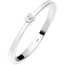DIAMORE Ring Damen Verlobung Klassisch Diamant (0.03 ct) 925 Silber