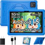 Kinder Tablet 10 Zoll Android 15 Mit 30GB RAM + 64GB ROM(2TB), 5G WLAN 6, Widevi