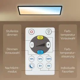 B.K.Licht LED Panel 1 58x20 cm eckig schwarz