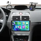 【2+64G】 Hodozzy Carplay Autoradio für Peugeot 307 2002-2013,Android Autoradio mit HiFi/Navi/WiFi/HiFi/RDS Radio/USB/SWC,9 Zoll Touchscreen Autoradio Bluetooth