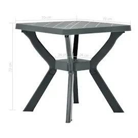 vidaXL Bistrotisch 70 x 70 x 72 cm Anthrazit