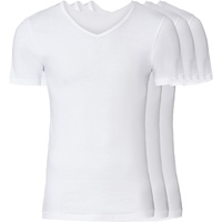 LIVERGY® Herren Unterhemd Feinripp, 3 Stück (4/S, weiß, V-Ausschnitt)