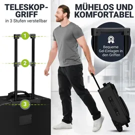 Juskys Trolley Reisekoffer Set 5 teilig - 60 L, 2 Rollen, Weichschale, Handgepäck, Schwarz