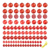 vidaXL 100-tlg. Weihnachtskugel-Set 3/4/6 cm Rot