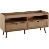 KADIMA DESIGN Lowboard 120x56x39 cm TV-Kommode mit Eiche-Dekor & Rattan, Design | Gr.: onesize