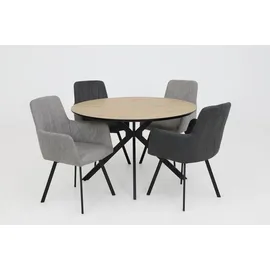 HELA Tische Kindu Ø 120 cm Artisan Eiche/schwarz