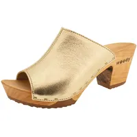 woody Damen Elly Clog Pantolette, Gold, 37 EU