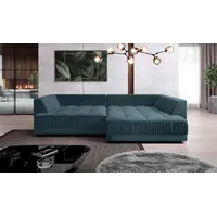 99rooms Carson Ecksofa Velours Jasmine Türkis Rechts mit Schlaffunktion