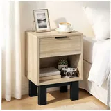 Homcom Nachtschrank 35 x 26 x 50 cm Beige