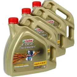 3x4 L Castrol Edge Professional Longlife Iii 5w-30 Für Vw 504.00/507.00 Ll 3 C30: Castrol Edge Professional 15b19d