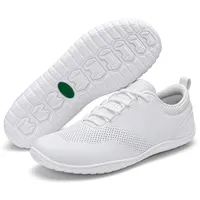 SAGUARO Barfußschuhe Herren Kunstleder Barfussschuhe Leicht Atmungsaktiv Minimalistische Barefoot Shoes für Outdoor Fitness Walking Freizeit Weiß,Gr.39 - 39 EU