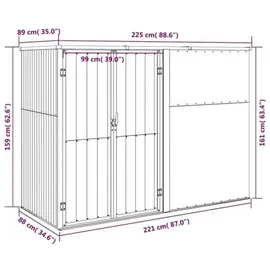vidaXL Metallgerätehaus 2,25 x 0,89 x 1,61 m grün