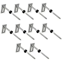 Offgridtec 10 Stk. Offgridtec© Stockschraube M10x200 Edelstahl höhenverstellbar inkl.