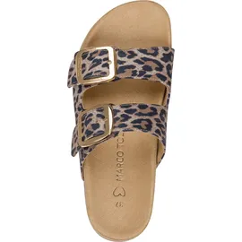 Marco Tozzi Damen Pantolette Textil weiches Feel Me Fußbett weiches Innenfutter Modisch, beige (Leo Dune), 39 EU