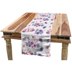Abakuhaus Tischläufer Esszimmer Küche Rechteckiger Dekorativer Tischläufer, Aquarell Hochzeit Blumen lila|rosa 40 cm x 180 cm