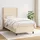 vidaXL Boxspringbett mit Matratze Creme 140x200 cm Stoff
