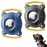 XSQD 2 PCS Airtag Hund, Wasserdichter Airtag hundehalsband für Katze, Tragbare Anti-Verlust-Gerät Schutzabdeckung, Edelstahl Anti-Fall GPS Tracker Hund, Geeignet für Hunde, Katzen, Gepäck, Rucksack