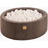 MeowBaby Rundes Bällebad Cord, 30x90 cm, Braun: