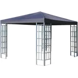 QUICK STAR Rank Pavillon 3x3m Metall Garten Partyzelt Anthrazit RAL 7012