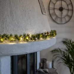 LED Tannengirlande LARIX - Weihnachtsgirlande - 20 warmweiße LED - L: 1,4m - Tim...