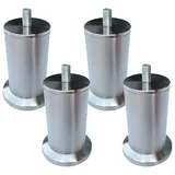 Möbelfüße Edelstahl Möbelbeine Metall Möbelfüße Runde Beine Möbelfüße Tisch Bett Schrank Sofa Beine Ersatzkabinettfüße 4er M8 Schraube(12.5cm)