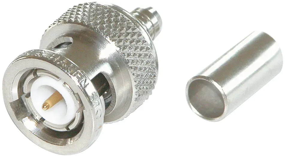 DAMAR & HAGEN BNC Crimp-Kabelstecker, gerade, nickelfarben