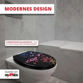 Grafner WC Sitz mit Absenkautomatik Motiv Colored Bubbles