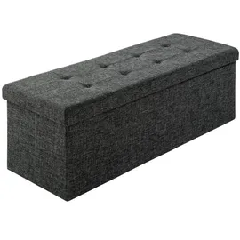 Tectake Sitzhocker mit Stauraum 110x38x38cm - dunkelgrau