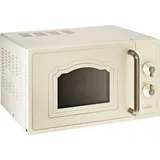 Gorenje 20L Mikrowellenherd 700W+Grill 360°Stirtech, Retro Style, Weiss - Braun