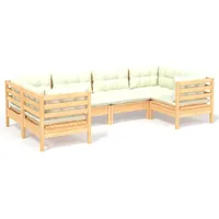 vidaXL 6-tlg. Loungeset creme Kiefernholz