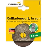 SCHELLENBERG 44504 Rolladengurt 14 mm x 4,5 m System MINI, Rollladengurt, Gurtband, Rolladenband, braun
