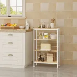 Woltu - Bücherregal, Nischenregal Standregal mit 4 Ebenen, Küchenregal Gewürzregal, Leiterregal schmal, für Büro Wohnzimmer Schlafzimmer Küche,