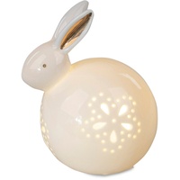 Formano Deko Hase weiß mit Beleuchtung | Keramik matt