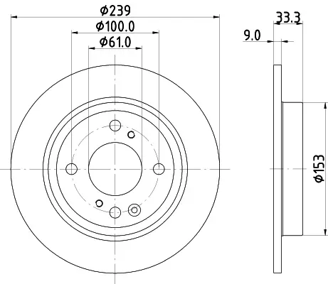 DON Bremsscheibe pcd22302 239mm 9mm für HONDA