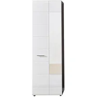 VCM LineGD Garderobenschrank 2 Türen rauchsilber, weiß Hochglanz.