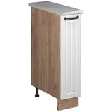 Vicco, Regal, Apothekerschrank Fame-Line, Weiss Landhaus/Goldkraft Eiche, 20 cm, AP Marmor (20 x 60 x 82 cm)