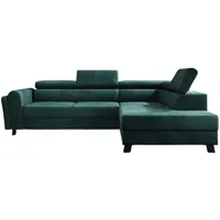 Luxusbetten24 Schlafsofa Designer Sofa Kira, mit Schlaf- und Klappfunktion grün