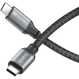Sonero USB-C auf USB-C 1,0 m Grau/Schwarz