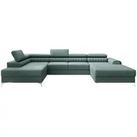Luxusbetten24 Schlafsofa Designer Sofa Collina, mit Schlaf- und Klappfunktion grün