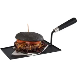 Servierlöffel APS "BOB", schwarz, B:15,5cm H:12,5cm, Edelstahl, Kochlöffel, (Servier-Kelle), Edelstahl mit Holzgriff, Profi-Qualität